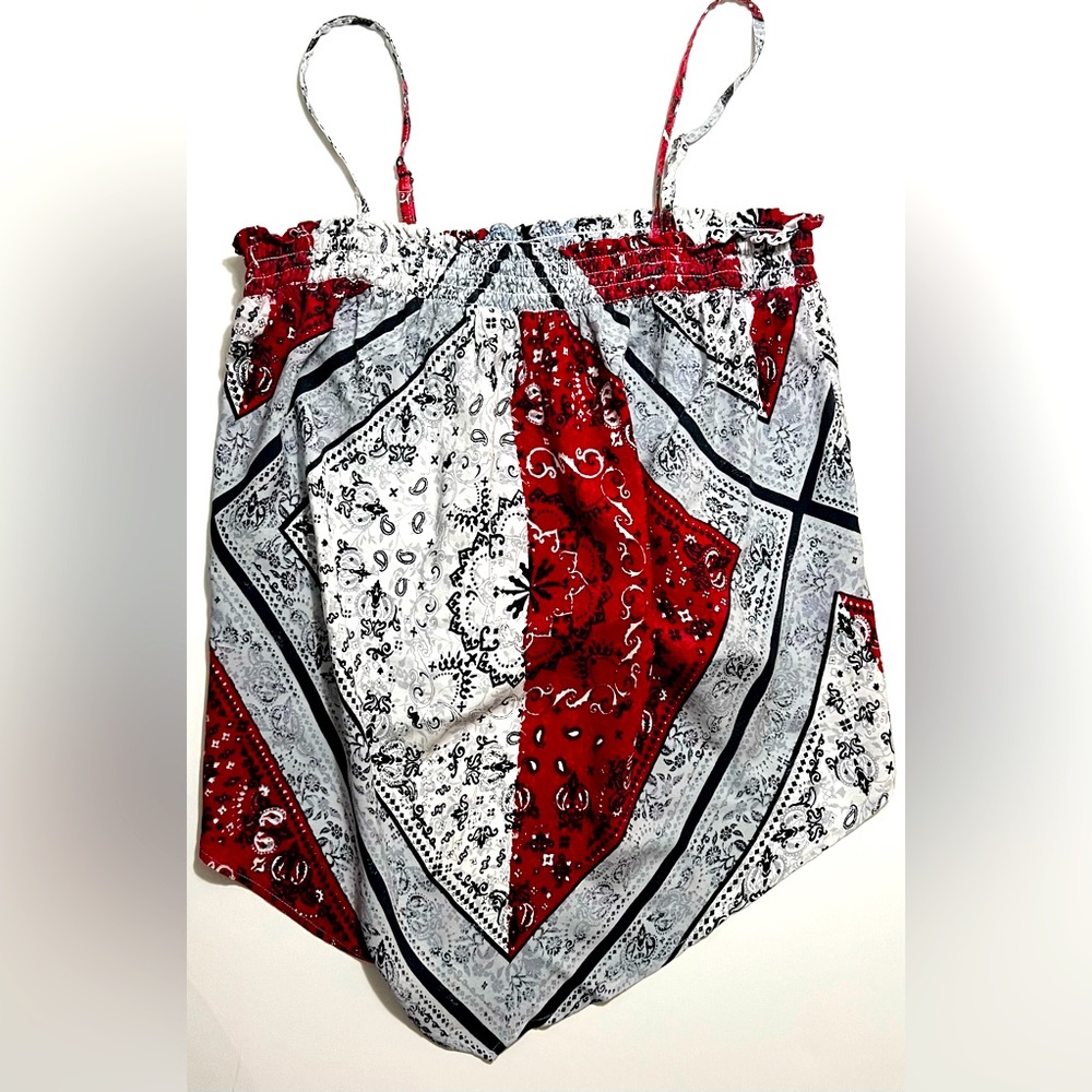 Bandeau bandanna top distressed